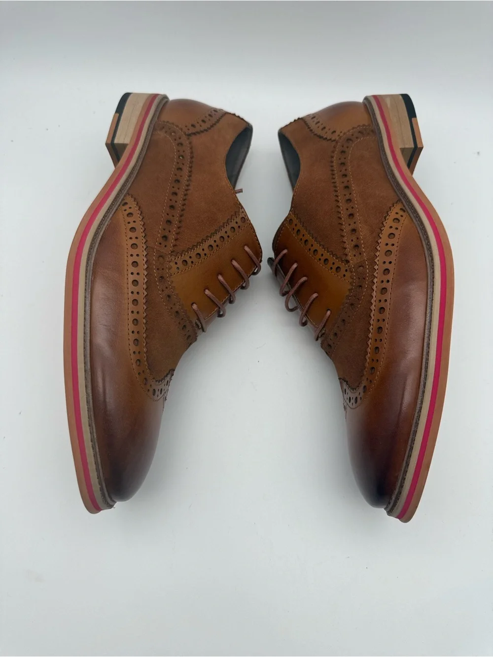 BRAND NEW English Laundry Wanstead Wingtip (Cognac) Brown Suede Leather Sz 10.5